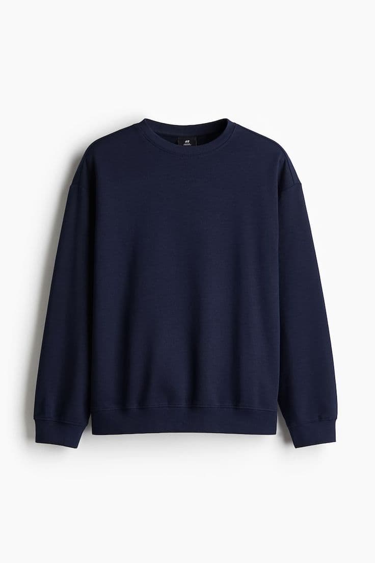 Premium Navy Drop-Shoulder Sweatshirt