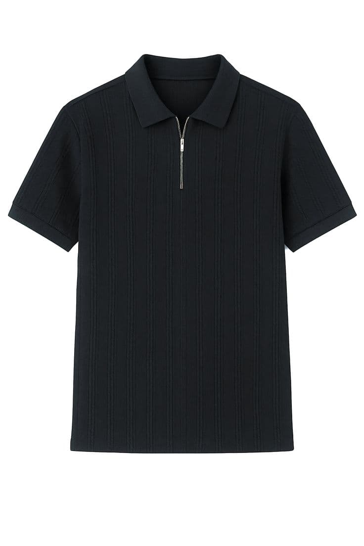 Textured Quarter-Zip Polo