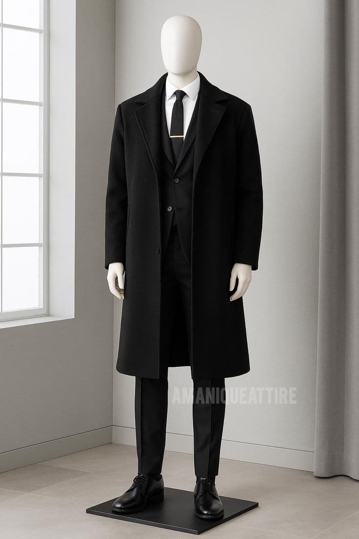 Obsidian Wool-Cashmere Overcoat & Suiting — Vee Clothing Company