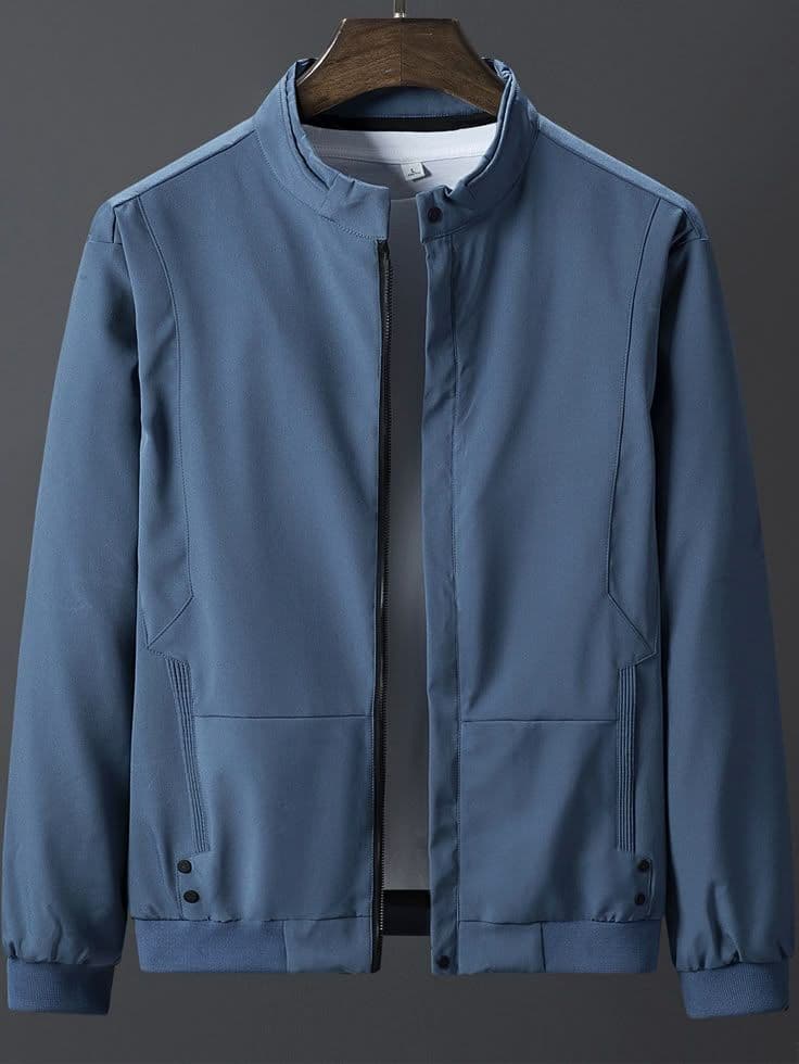 Slate Blue Performance Bomber — Vee Clothing Company
