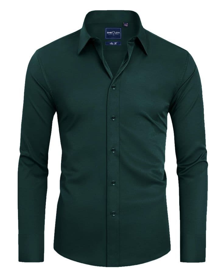 Emerald Precision Slim-Fit Dress Shirt — Vee Clothing Company