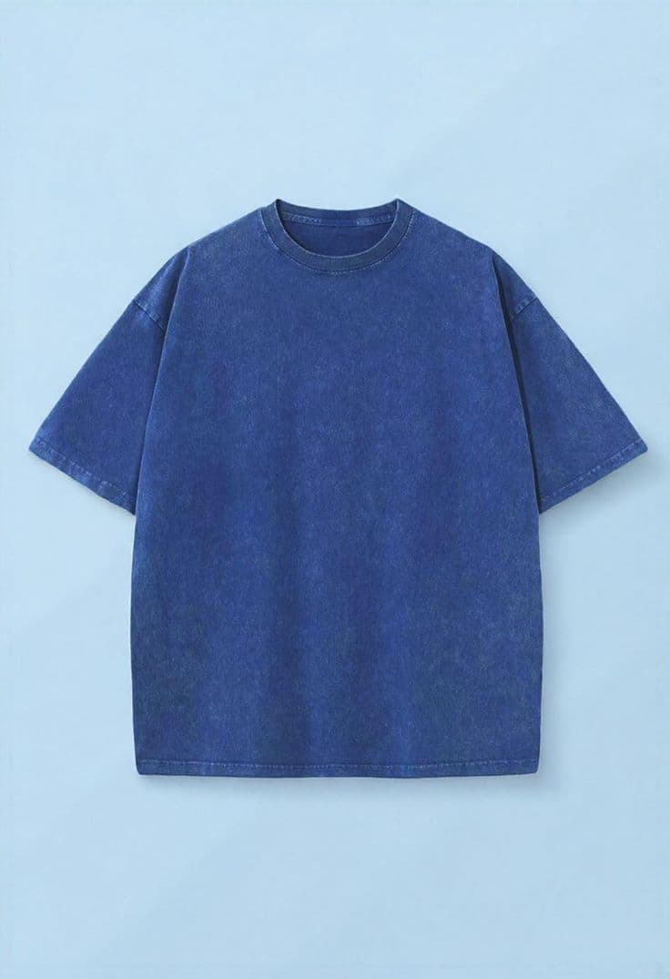 Royal Indigo Acid-Wash Oversized Tee — Vee Clothing Company